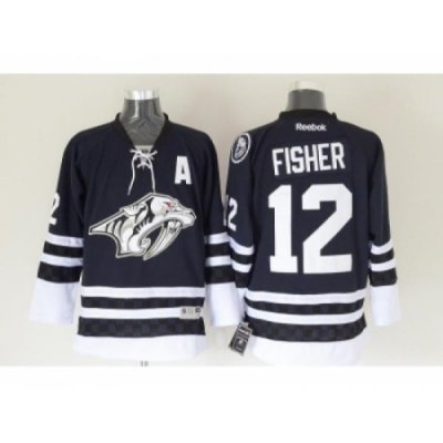 NHL Nashville Predators #12 Mike Fisher Dark blue jerseys