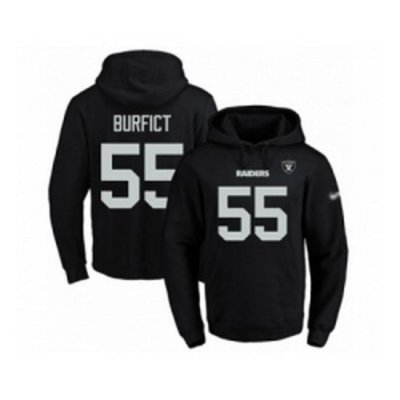 Football Mens Oakland Raiders 55 Vontaze Burfict Black Name Number Pullover Hoodie