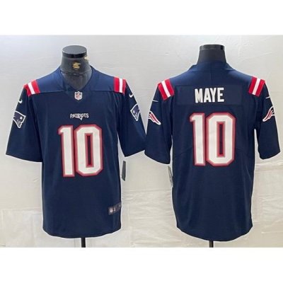 Men New England Patriots 10 Drake Maye  2024 Draft Vapor Limited Stitched Football Jersey