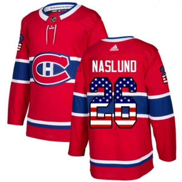 Youth Adidas Montreal Canadiens 26 Mats Naslund Authentic Red USA Flag Fashion NHL Jersey