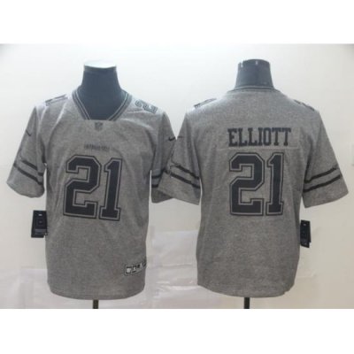 Cowboys 21 Ezekiel Elliott Gray Gridiron Gray Vapor Untouchable Limited Jersey