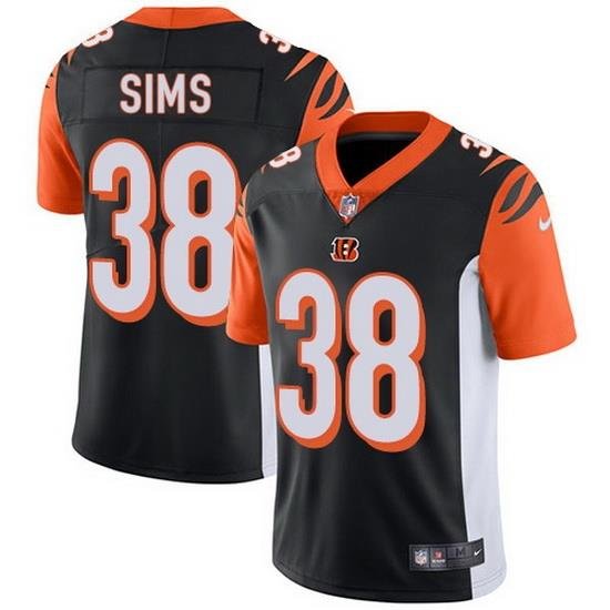 Nike Bengals 38 LeShaun Sims Black Team Color Men Stitched NFL Vapor Untouchable Limited Jersey