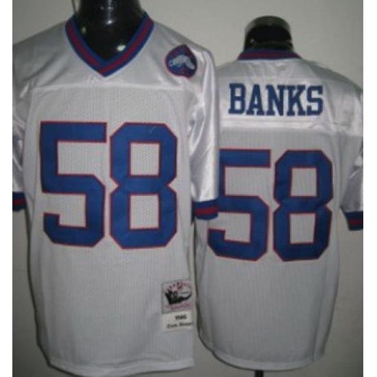 nfl NeW York Giants 58 Banks ThroWback White