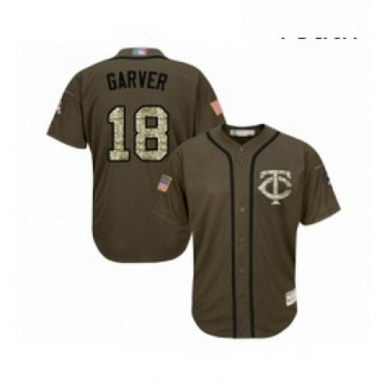 Youth Minnesota Twins 18 Mitch Garver Authentic Green Salute to Service Baseball Jersey