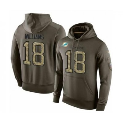 Football Miami Dolphins 18 Preston Williams Green Salute To Service Mens Pullover Hoodie