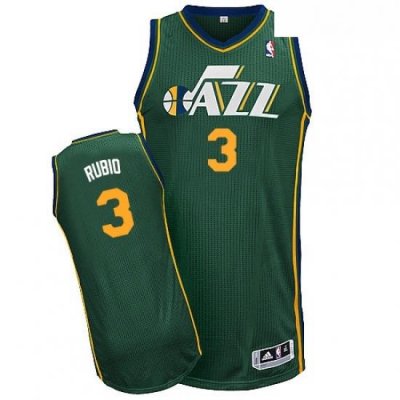 Mens Adidas Utah Jazz 3 Ricky Rubio Authentic Green Alternate NBA Jersey