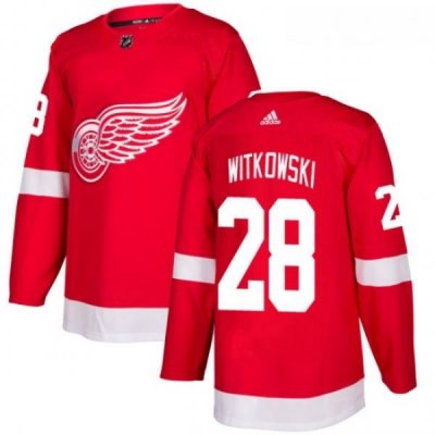 Youth Adidas Detroit Red Wings 28 Luke Witkowski Premier Red Home NHL Jersey