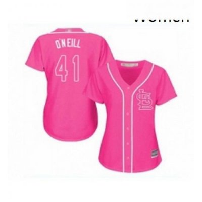 Womens St Louis Cardinals 41 Tyler O Neill Replica Pink Fashion Cool Base Baseball Jersey