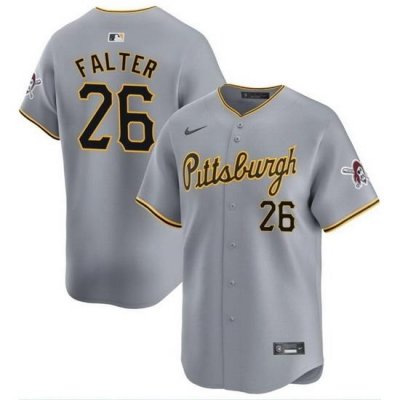 Men Pittsburgh Pirates 26 Bailey Falter Grey AWay Limited Stitched Baseball Jersey