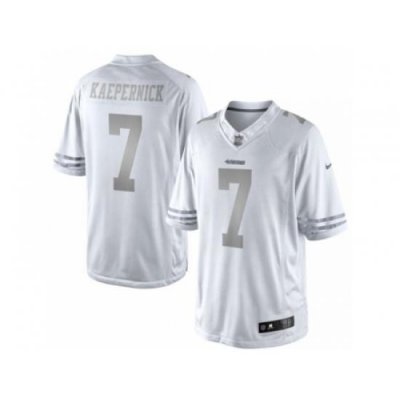 Nike San Francisco 49ers 7 Colin Kaepernick White Limited Platinum NFL Jersey