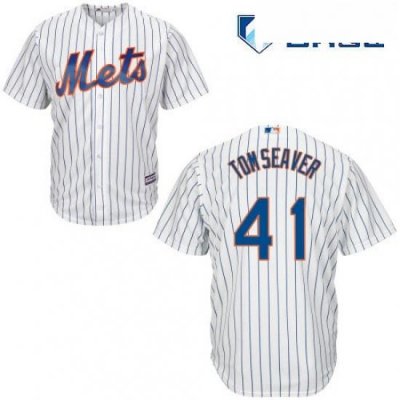 Mens Majestic New York Mets 41 Tom Seaver Replica White Home Cool Base MLB Jersey