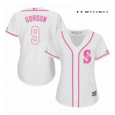 Womens Majestic Seattle Mariners 9 Dee Gordon Authentic White Fashion Cool Base MLB Jersey