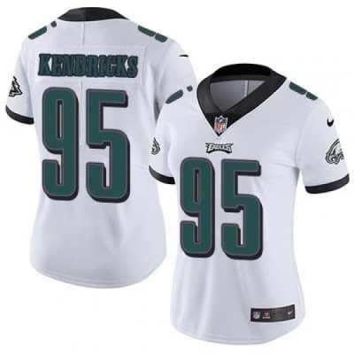 Nike Eagles #95 Mychal Kendricks White Womens Stitched NFL Vapor Untouchable Limited Jersey