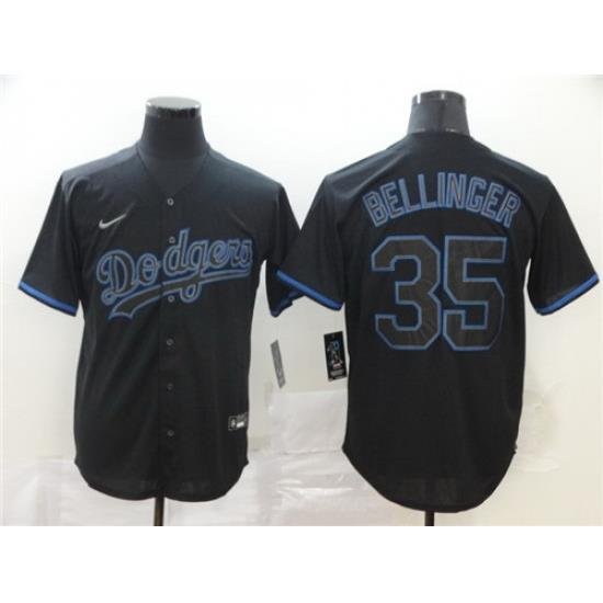 Dodgers 35 Cody Bellinger Black ShadoW 2020 Nike Cool Base Jersey