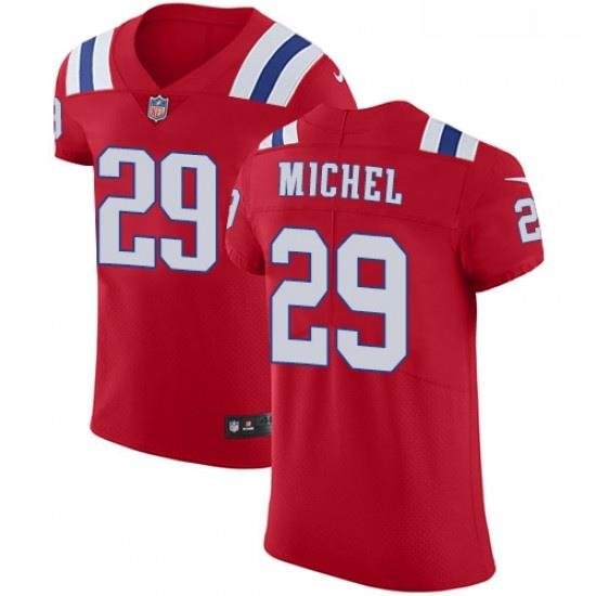 Mens Nike New England Patriots 29 Sony Michel Red Alternate Vapor Untouchable Elite Player NFL Jersey