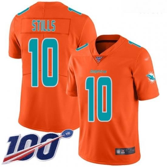 Dolphins 10 Kenny Stills Orange Men Stitched Football Limited Inverted Legend 100th Season Jersey