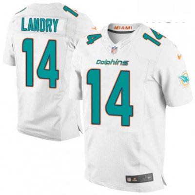 Mens Nike Miami Dolphins 14 Jarvis Landry Elite White NFL Jersey