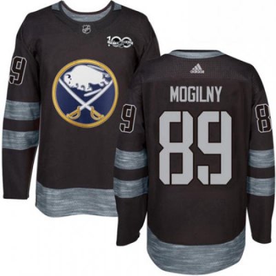 Mens Adidas Buffalo Sabres 89 Alexander Mogilny Authentic Black 1917 2017 100th Anniversary NHL Jersey