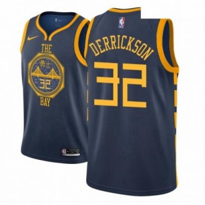 Men NBA 2018 19 Golden State Warriors 32 Marcus Derrickson City Edition Navy Jersey