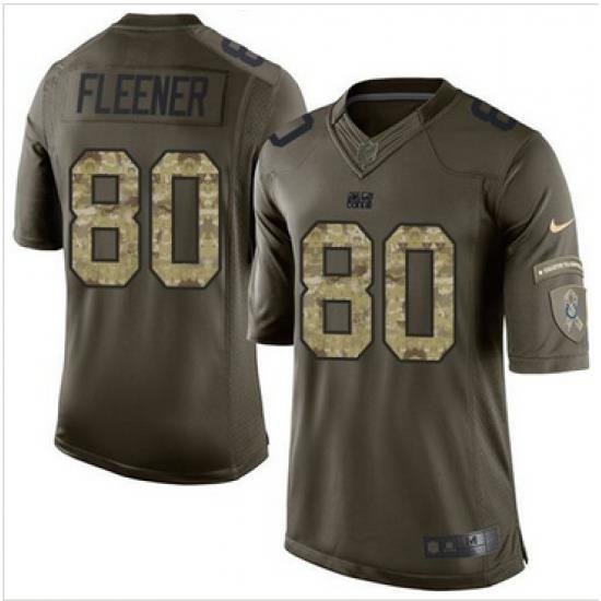 Nike Indianapolis Colts #80 Coby Fleener Green Men 27s Stitched NFL Limited Salute to Service Jersey