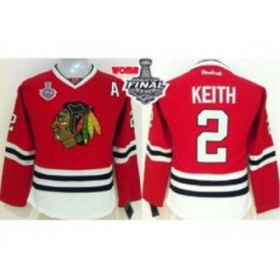 women nhl jerseys chicago blackhawks #2 keith red[2015 stanley cup][patch A]