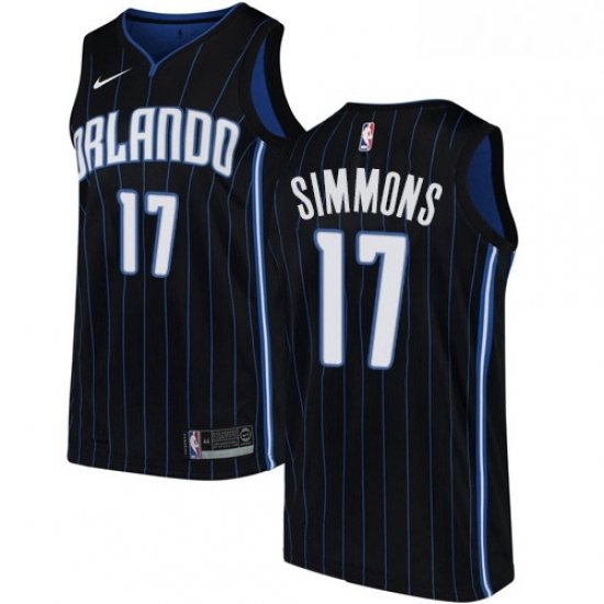 Womens Nike Orlando Magic 17 Jonathon Simmons Swingman Black Alternate NBA Jersey Statement Edition