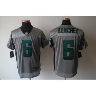 Nike New York Jets 6 Mark Sanchez Grey Elite Shadow NFL Jersey