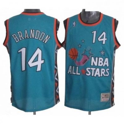 Mens Mitchell and Ness Cleveland Cavaliers 14 Terrell Brandon Swingman Light Blue 1996 All Star Throwback NBA Jersey