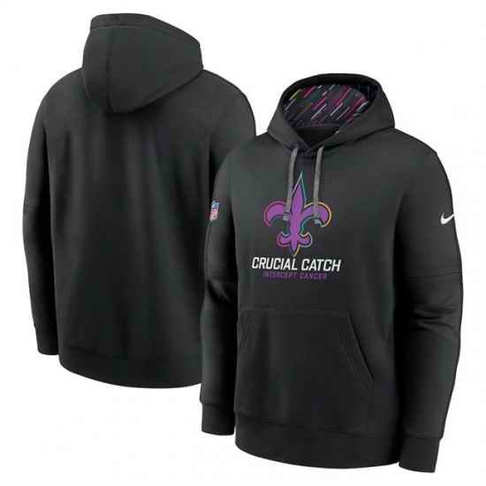 Men New Orleans Saints Black 2024 Crucial Catch Club Pullover Hoodie