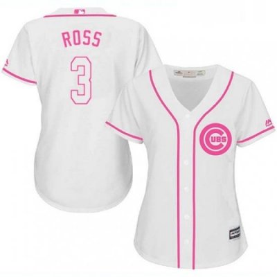 Womens Majestic Chicago Cubs 3 David Ross Authentic White Fashion MLB Jersey