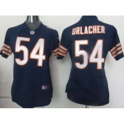 Women Nike Chicago Bears 54 Urlacher Blue Nike NFL Game Jerseys