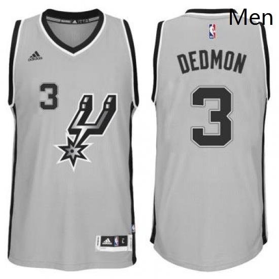 Mens San Antonio Spurs 3 Dewayne Dedmon adidas Gray Player Swingma Jersey