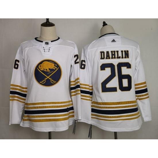 Youth Sabres 26 Rasmus Dahlin White 50th Anniversary Adidas Jersey