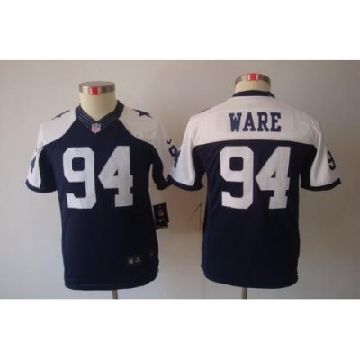 Nike Youth Dallas Cowboys #94 Ware Blue Limited Throwback NFL Jerseys