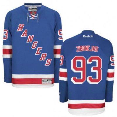 Mens Mika Zibanejad New York Rangers #93 Authentic Royal Blue Home Reebok Jersey