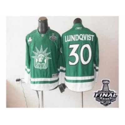 Youth nhl jerseys new york rangers #30 lundqvist green[2014 stanley cup]