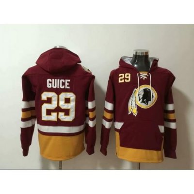 Men Nike Washington Redskins Derrius Guice 29 NFL Winter Thick Hoodie