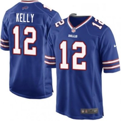 Mens Nike Buffalo Bills 12 Jim Kelly Game Royal Blue Team Color NFL Jersey