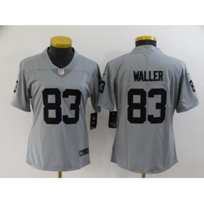 Women Los Angeles Raiders #83 Darren Waller Limited Silver Inverted Legend Football Jersey