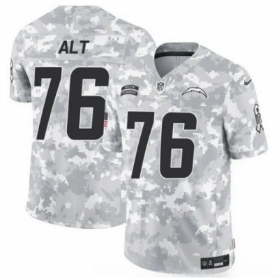 Men Los Angeles Chargers 76 Joe Alt 2024 F U S E Arctic Camo Salute To Service Limited Stitched Football Jersey