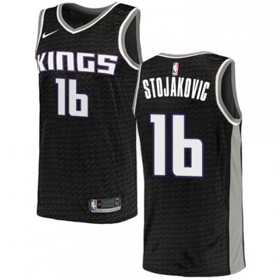 Womens Nike Sacramento Kings 16 Peja Stojakovic Swingman Black NBA Jersey Statement Edition