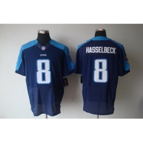 Nike Tennessee Titans 8 Matt Hasselbeck Dark Blue Elite NFL Jersey