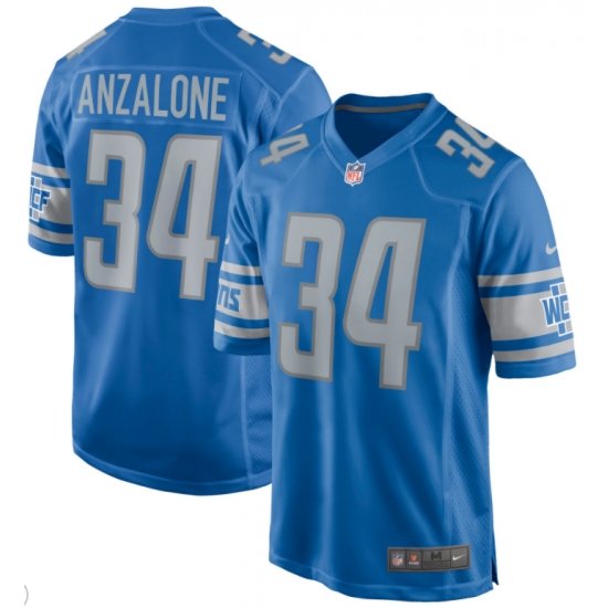 Men Detroit Lions Alex Anzalone #34 Blue F U S E Stitched Jersey