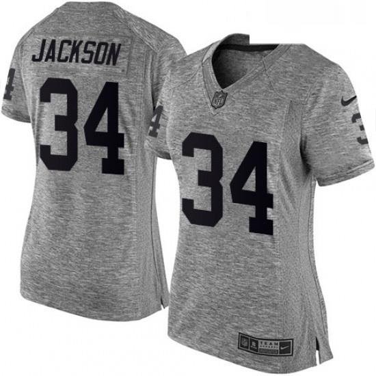 Womens Nike Oakland Raiders 34 Bo Jackson Limited Gray Gridiron NFL Jersey