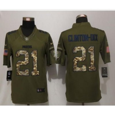 Nike Green Bay Packers #21 Ha Ha Clinton-Dix Green Salute To Service Limited Jersey