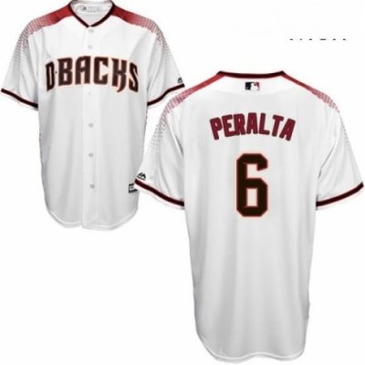 Mens Majestic Arizona Diamondbacks 6 David Peralta Replica White Home Cool Base MLB Jersey