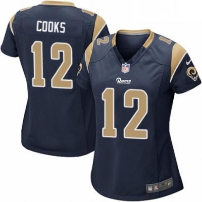 Womens Nike Los Angeles Rams 12 Brandin Cooks Game Navy Blue Team Color NFL Jersey