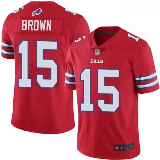 Bills 15 John Brown Red Men Stitched Football Limited Rush Jersey