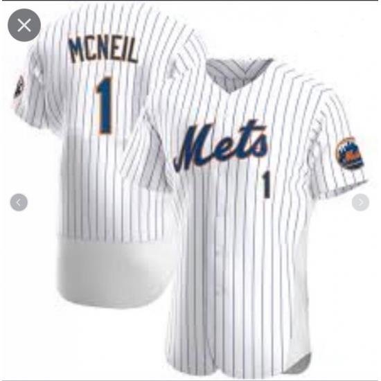 Men Nike NeW York Mets #1 Jeff McNeil White Flex Base Stitched Jersey