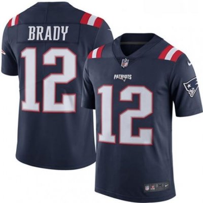 Mens Nike New England Patriots 12 Tom Brady Limited Navy Blue Rush Vapor Untouchable NFL Jersey